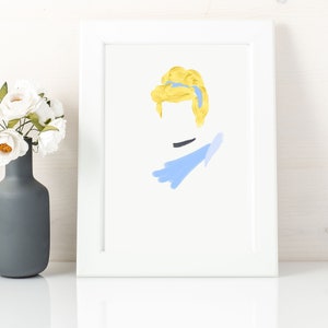 Aschenputtel Druck, Prinzessin Kunstdruck, Kinderzimmer Wand Dekor Mädchen, direkter Download, Aschenputtel Geschenke, Aschenputtel druckbar