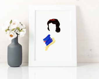 Snow White print, princess art print, nursery wall decor girl, instant download, snow white gifts, snow white printable