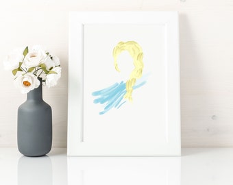 Ice Queen print, princess art print, nursery wall decor girl, instant download, Ice Queen gifts, Ice Queen printable