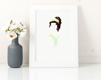 The Princess and the Frog print, Princess art print, nursery wall decor girl, instant download, Princess gifts, Princess printable
