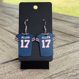 Josh Allen Jersey Dangle Earrings