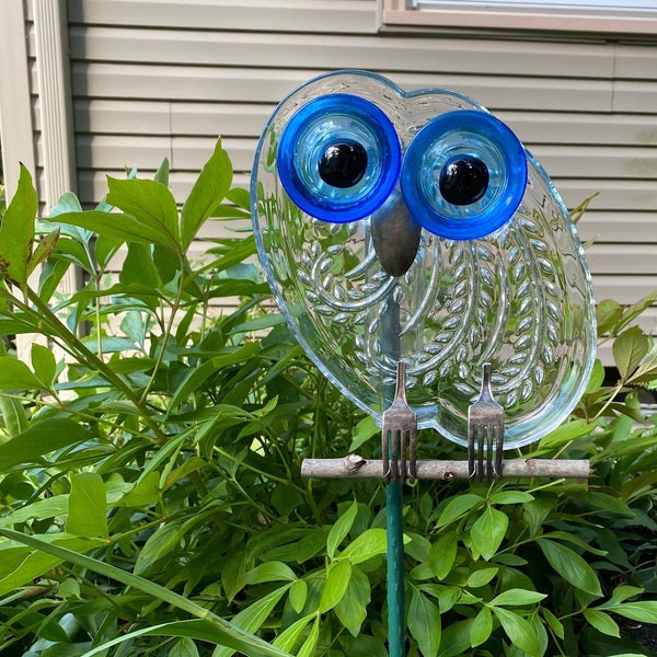 Garden Owl-Blue Eye Feathered