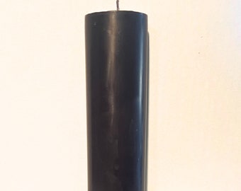 SPELL CANDLE PILLAR - Slender Tall Black - 6" Tall x 2"Wide