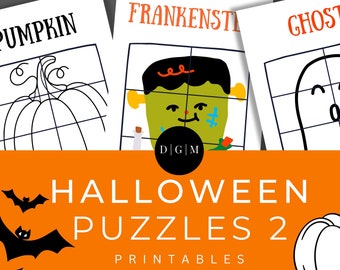 Halloween Printable Puzzles | Toddler Activity | Preschool Activity | Kindergarten Halloween Activity | Halloween Kindergarten Worksheets