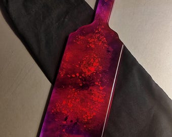 Paleta de resina rosa y morada – brilla bajo luz ultravioleta, juguete BDSM de impacto hecho a mano, paleta de resina epoxi para azotes, accesorio fetichista