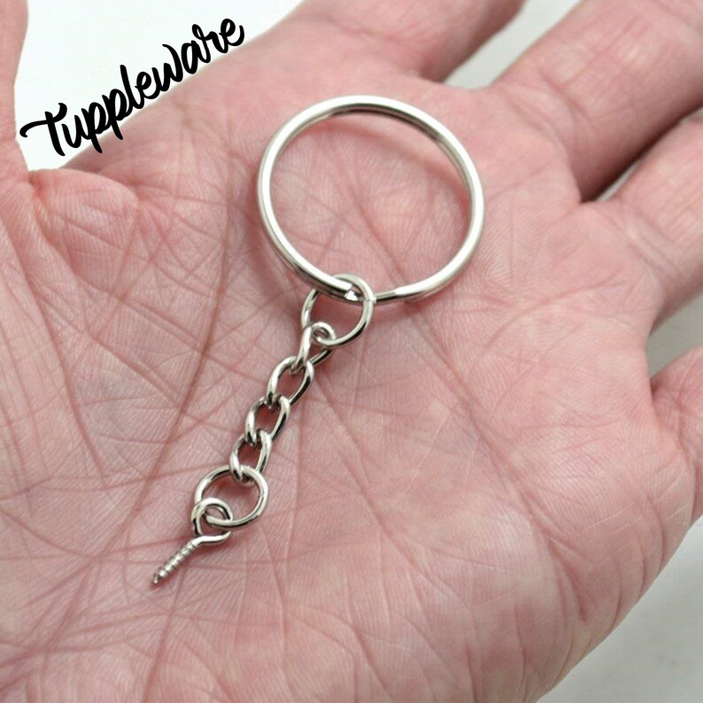DIY Key Chain Sets 25mm Keychain Ring Jump rings Silver Etsy