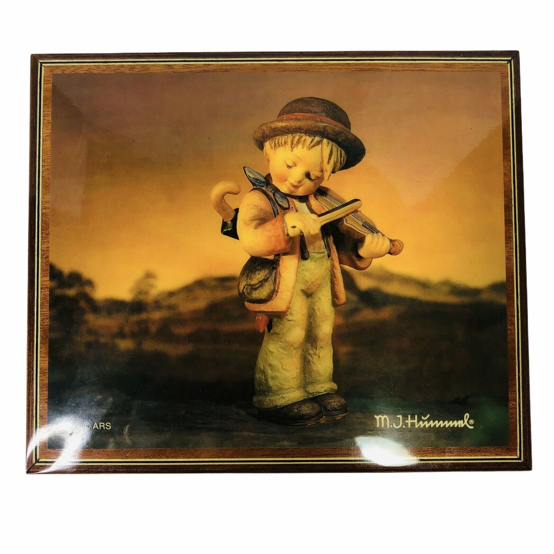 MJ Hummel Wooden Music Box Little Fiddler Made in Italy Etsy