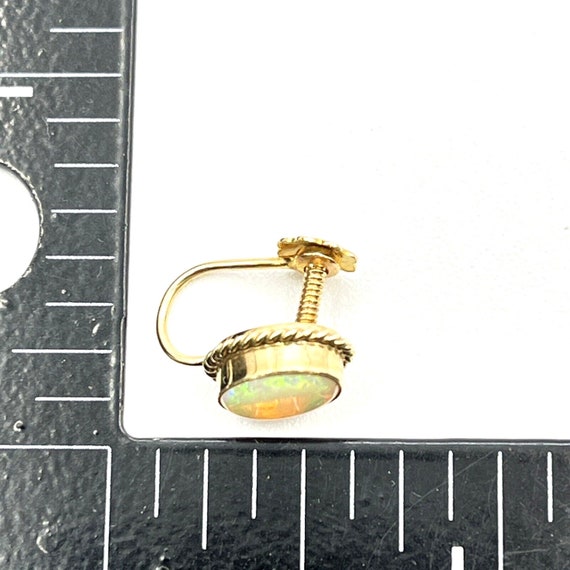 9ct Yellow Gold Fire Opal Victorian Style Screwba… - image 8