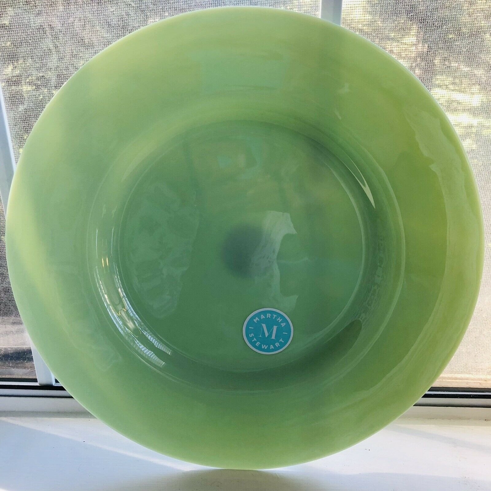 Martha Stewart 13 JADEITE Glass Round Platter Plate Charger Etsy