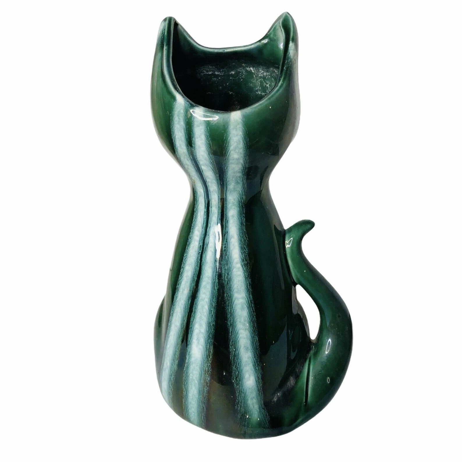 Vintage Hull Pottery 809 USA Green Continental Cat Vase Etsy
