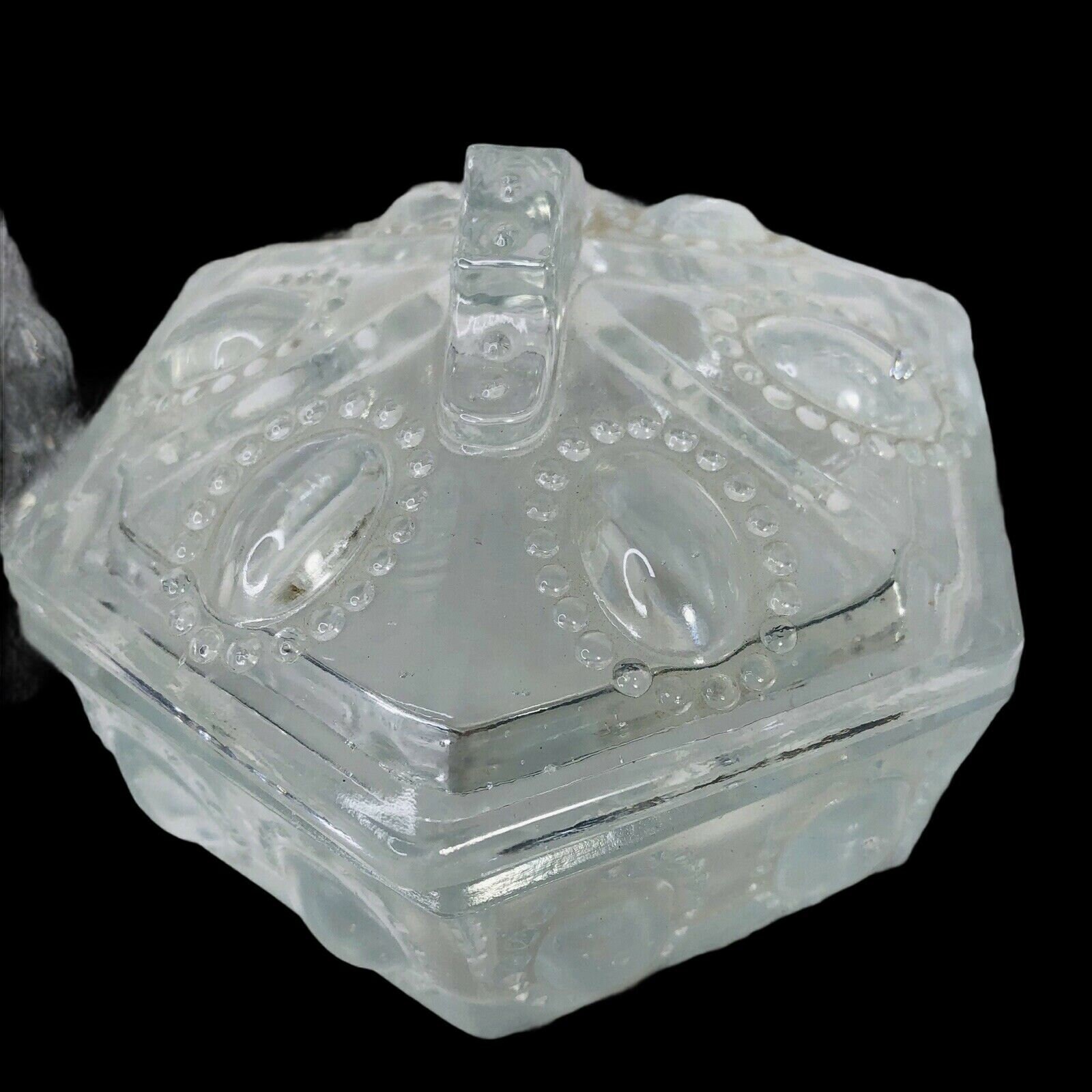 Vintage LE Smith Glass Perfume Bottle Tray BEADED MEDALLION Etsy