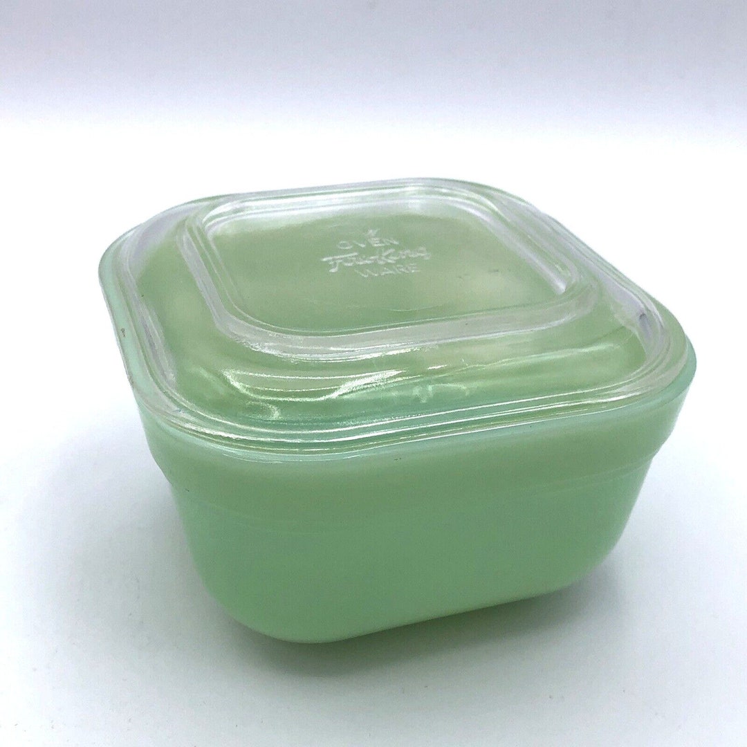 Vintage Fire King Jadeite Refrigerator Dish With Lid Small Etsy
