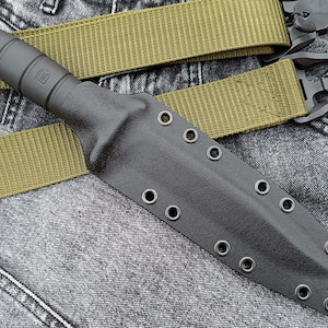 Glock 78/81 Kydex Knife Sheath. Black color. Tactical Holster. Outdoor Survival Gear. Only the scabbard. Scabbard with attachment.