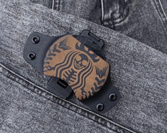 Estuche para snus con grabado. Soporte de kydex. Funda de kydex. Estuche para snus de kydex. Bolsa para tabaco. Estuche para snus. Kydex negro. Incluye montaje.