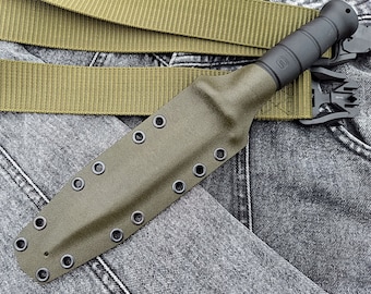 Funda Kydex para cuchillo Glock 78/81. Color oliva. Funda táctica Kydex hecha a mano. Opciones de montaje: cinturón, MOLLE.