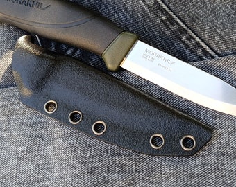 Funda compacta de kydex para cuchillo Morakniv Companion. Color negro. Funda táctica de kydex hecha a mano.