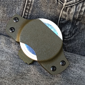Holder kydex. Holster kydex. Case kydex. Tobacco pouch. Snus case. Olive kydex. Mounting included.