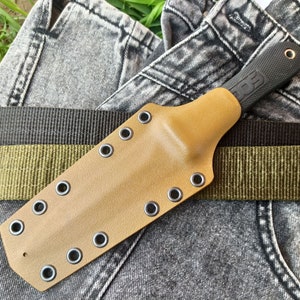 Custom Kydex Sheath for SOG Pentagon. Tactical Knife Holster. Coyote Brown Kydex. Sheath only.