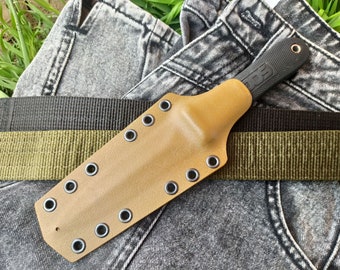 Kydex-slida till Sog Pentagon-kniv. Coyote-färg. Handgjord taktisk kydex-slida.