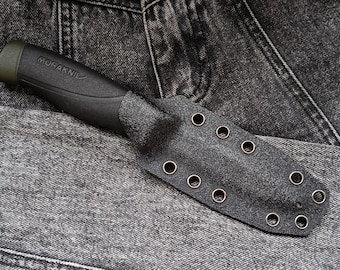 Kydex sheath for Mora Companion Heavy Duty knife. Black color. Custom Knife Holster. Mount options: mini tek lock,ulticlip