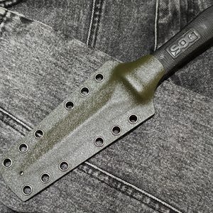 SOG Pentagon Kydex Sheath. Olive color.EDC Tactical Knife Holster. Survival Knife Sheath. Only sheath. Scabbard complete with mount.