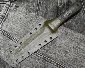 Kydex sheath for Sog Pentagon knife. Olive color. Handmade tactical kydex sheath.Mount options: belt, molle