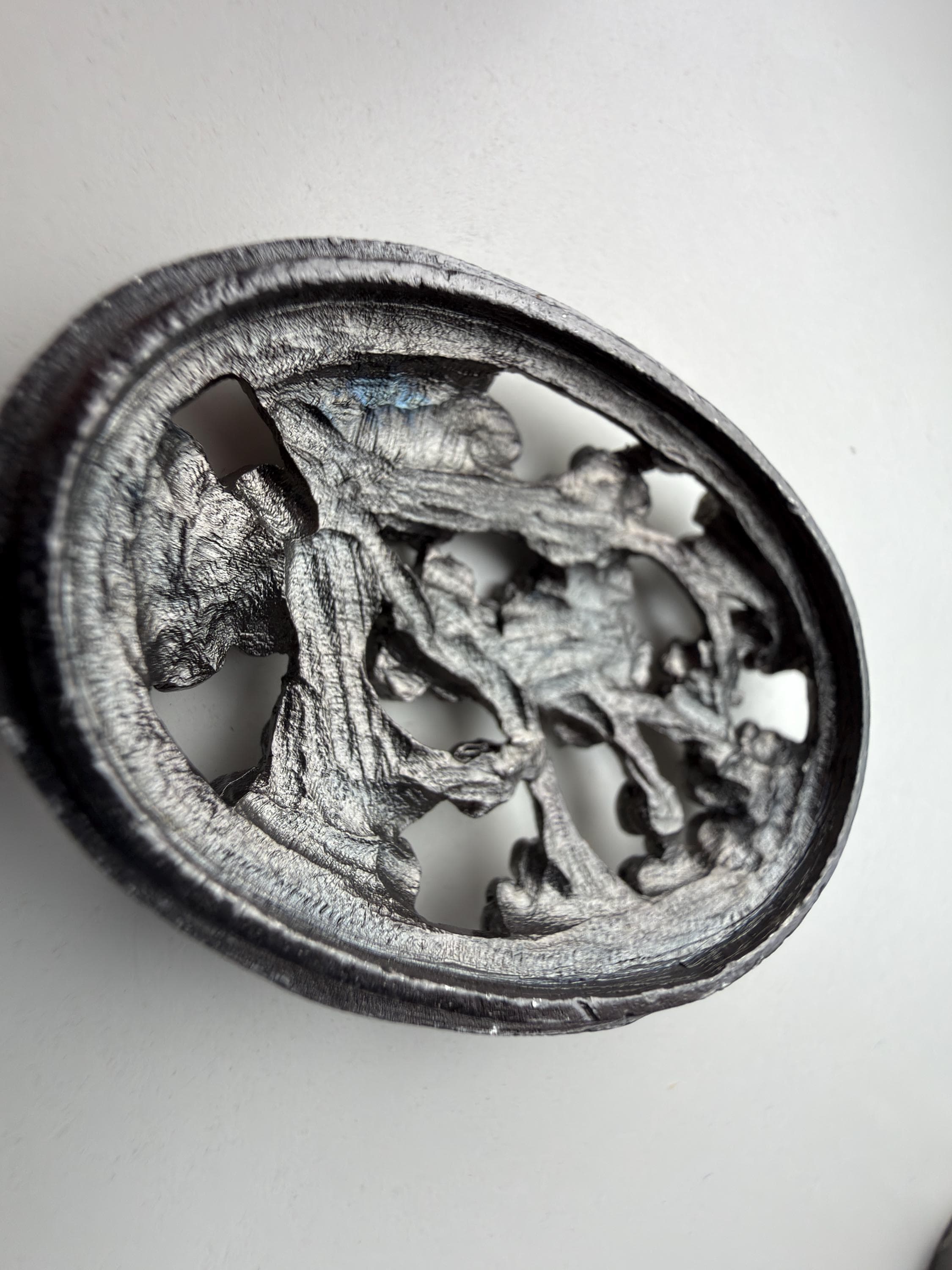 Ornate Floral Silver Tone Trinket Box, Vintage Style Keepsake Ring Holder image 7