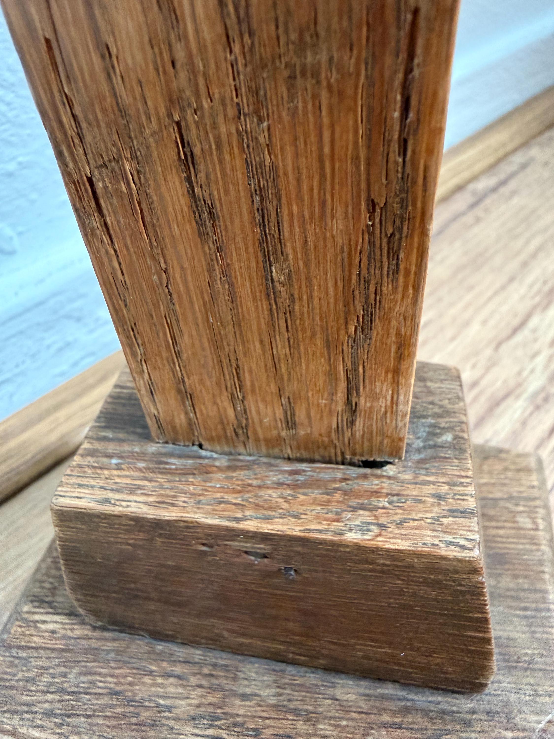 Vintage Standing Crucifix Wood & Metal Jesus Cross, INRI Alpha Omega Catholic Altar Cross, Religious image 6