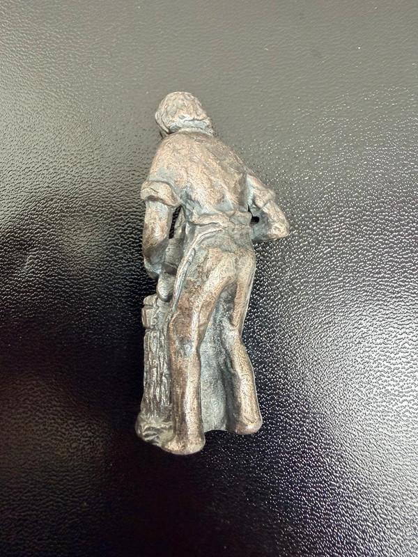 Tinnen kuiper vatenmaker beeldje vintage pewter image 7