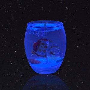 Glow in the Dark Fishbowl Candle, Glow in the Dark Candle, Bathroom Candle Decor, Summer Decor, Beach Themed Decor Small