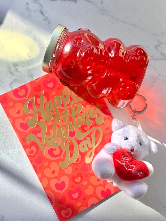 Valentine's Day Gummy Bear Gift Box Gummy Bear Candle Etsy