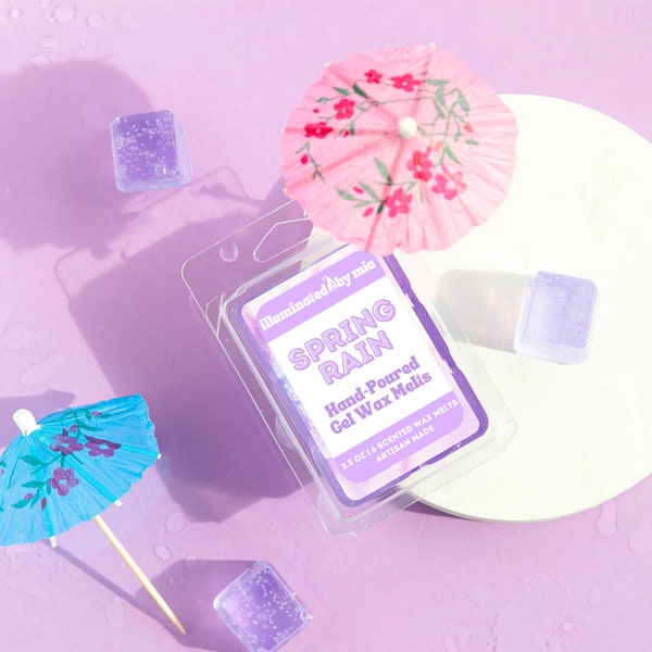 Spring Rain Wax Melts | Reusable Wax Melts | Tropical Sweet Gardens & Sweet Lilac Scented | Fresh Raindrops Scented | Mess-Free Wax Melts