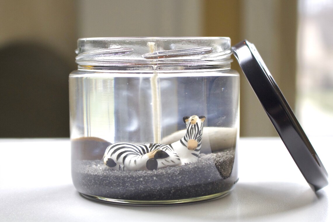Zebra Candle Jungle Candle Zebra Decor Zebra Gift Handmade Etsy
