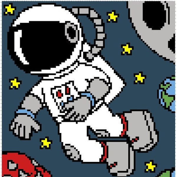 Astronaut Graphghan *Crochet Pattern*