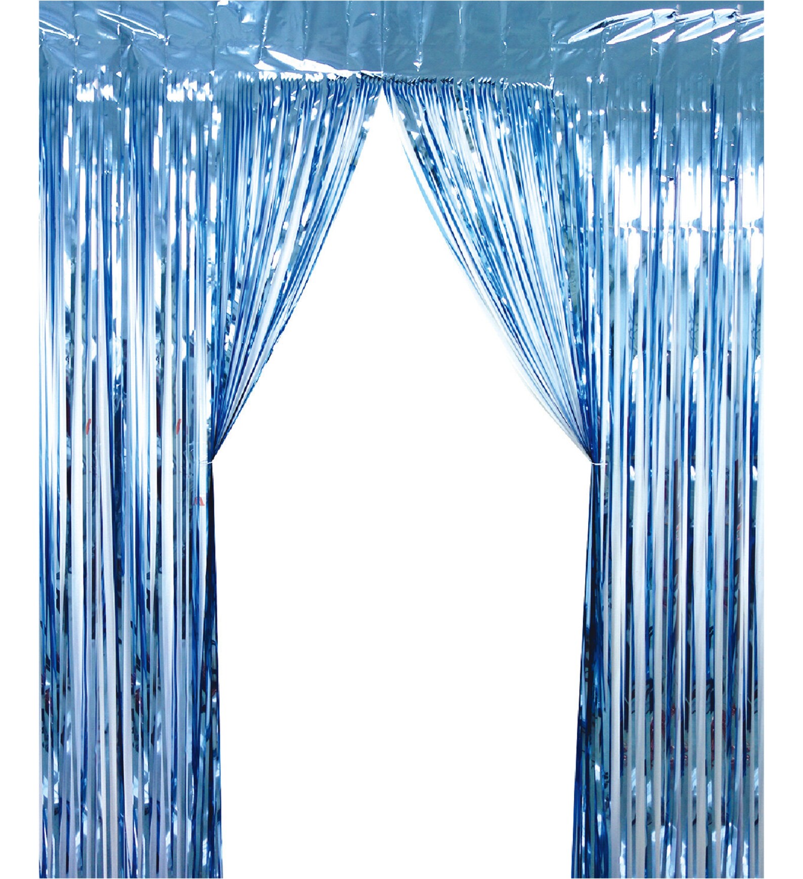 Blue Metallic Curtain. Baby Shower Backdrop Blue Metallic Etsy