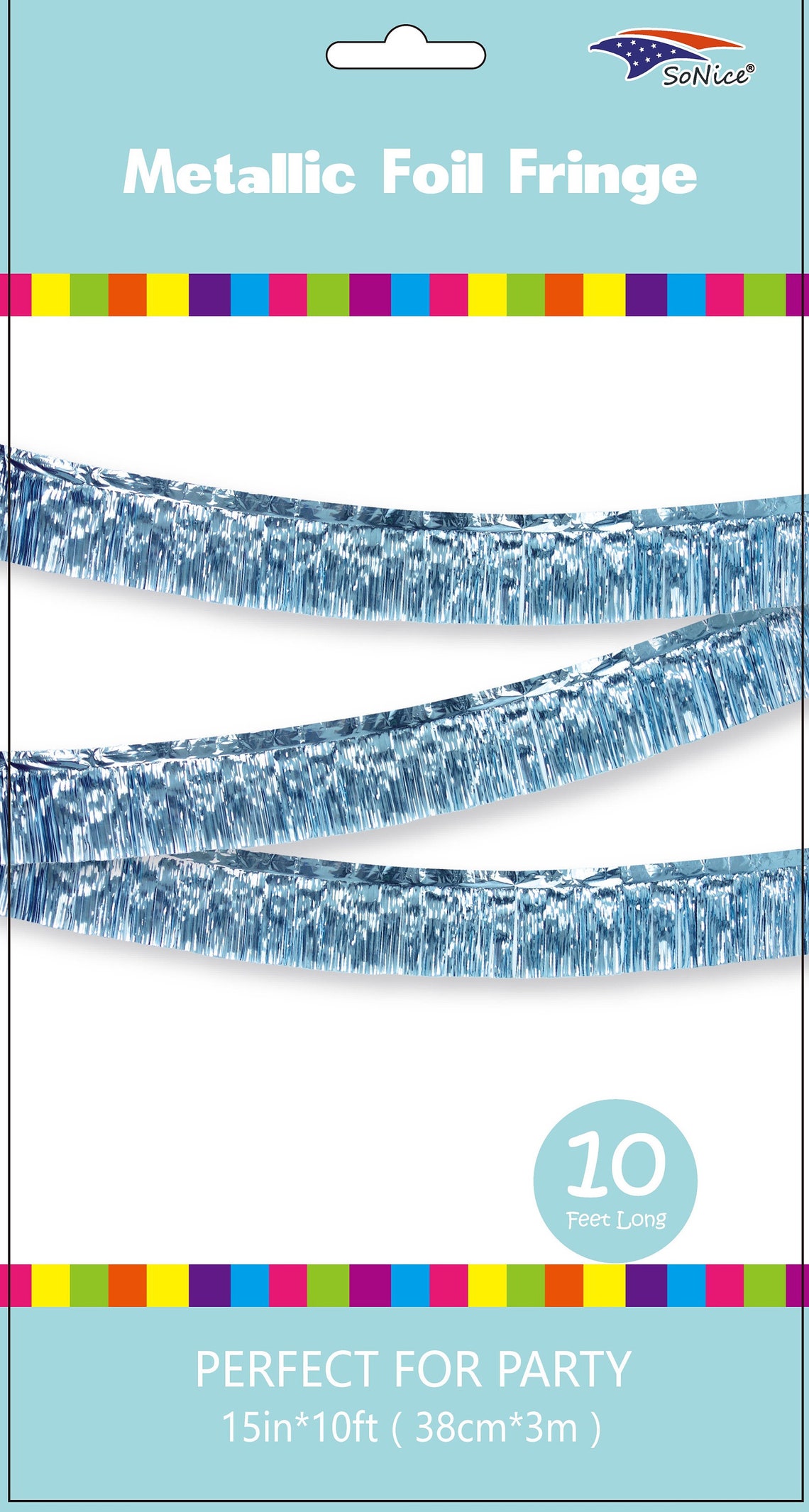 Blue Metallic Fringe Banner Foil Fringe Banner Tinsel Etsy