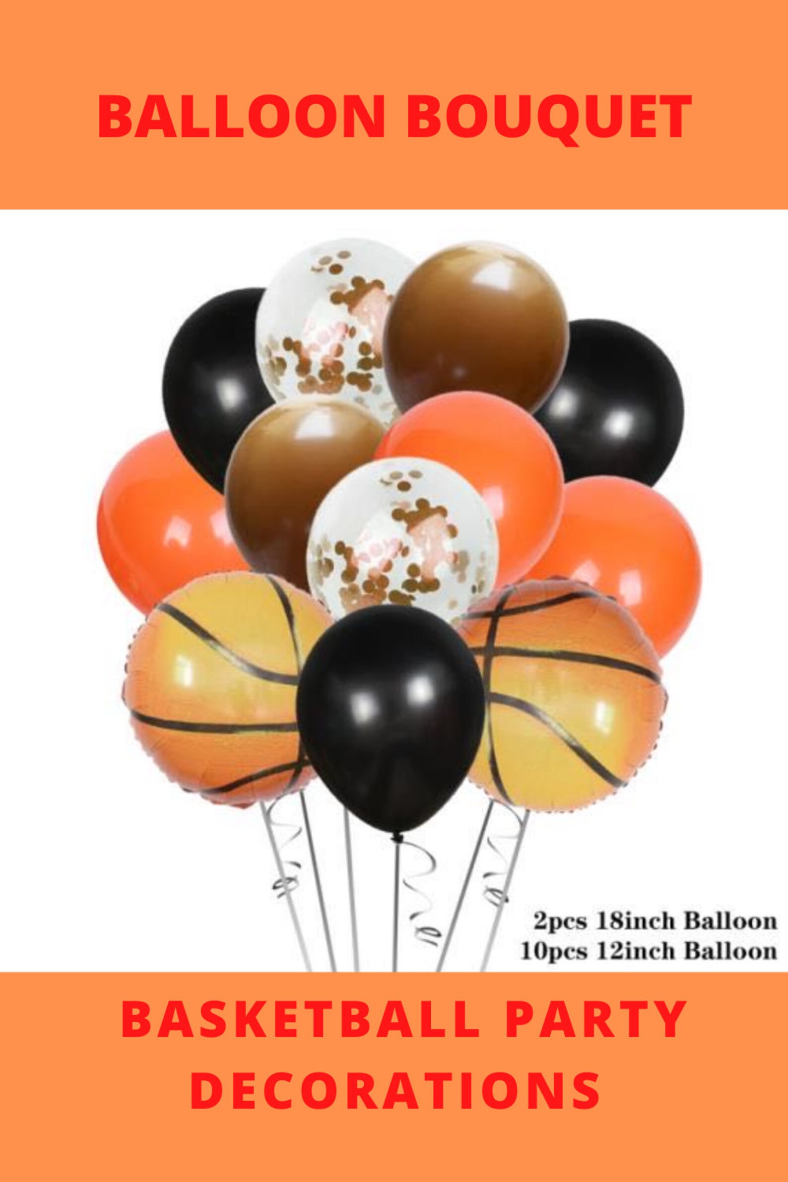 Basket Balloon Bouquet Basketball balloons bundle basketball Etsy