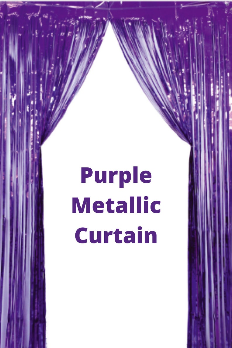 Purple Metallic Fringe Purple Foil Curtain Purple Photo Etsy