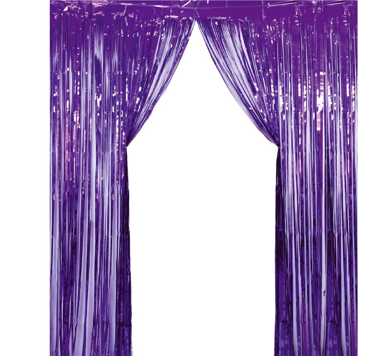 Purple Metallic Fringe purple Foil Curtain Purple Photo Etsy