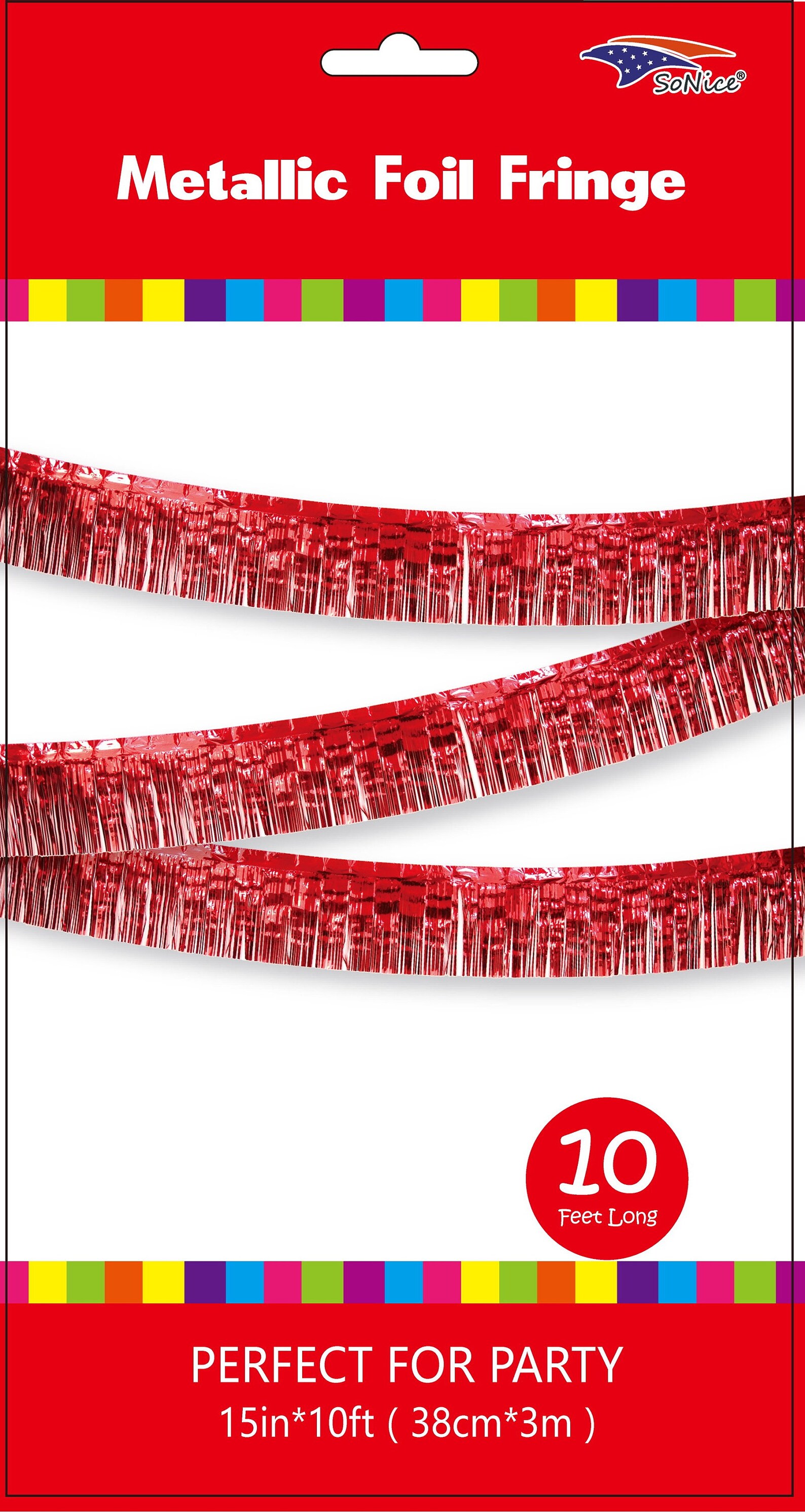 Red Metallic Fringe Banner Foil Fringe Banner Tinsel Banner Etsy
