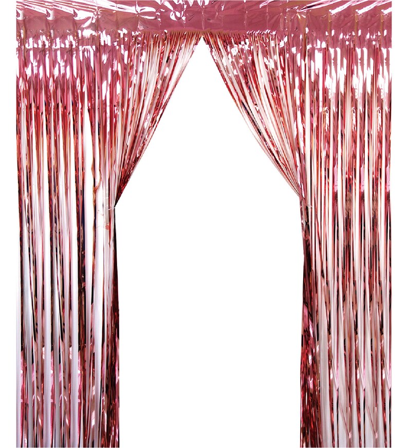 Rose Gold Metallic Fringe . Rose Gold Foil Curtain Rose Gold Etsy