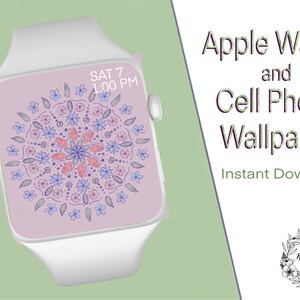 Mandala Apple Watch / Fitbit / Mobiele Telefoon Hand-drawn Wallpaper Digital Download
