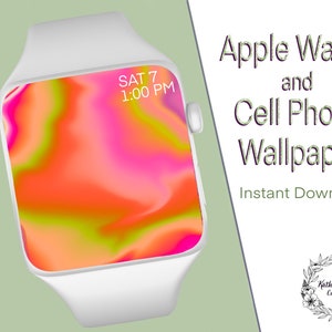 Pink Abstract Apple Watch / Fitbit / Cell Phone Hand-drawn Wallpaper Digital Download