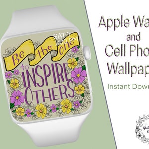 Inspireer anderen Apple Watch / Fitbit / Mobiele telefoon Handgetekende Wallpaper Digital Download