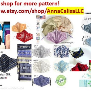 100% Italian silk 3D hybrid face mask 3-4 layer made in USA for kids and adults. Customized linings & filter: Organic Cotton, Chiffon, Silk. image 10