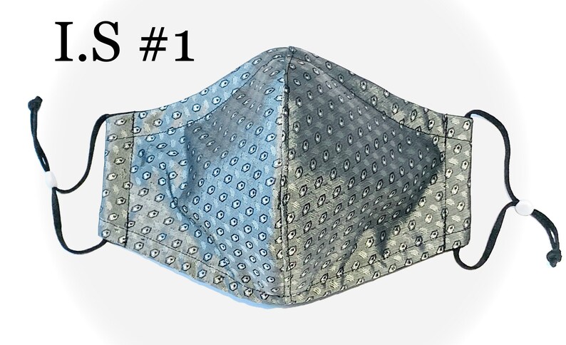 100% Italian silk 3D hybrid face mask 3-4 layer made in USA for kids and adults. Customized linings & filter: Organic Cotton, Chiffon, Silk. image 3