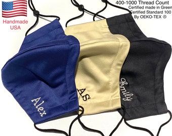 OEKO TEX cotton. High thread count (400-1000t.c) 3D Hybrid face mask. Customize 6 sizes for kids & adults, 2-5 layer, silk liner available.