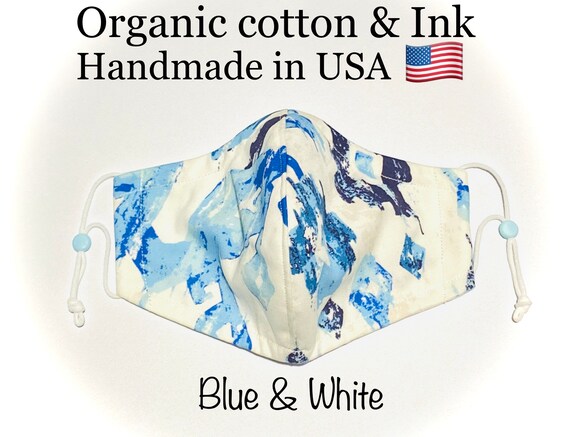Premium quality. 3D hybrid face mask for adults & kids. Organic cotton + ink. 3-4 layer: Chiffon+600-1000 T.C OEKO-TEX. Handmade in USA