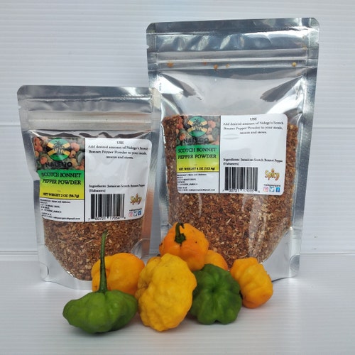 Jamaican Scotch Bonnet Pepper Powder Flakes (100% Scotch Bonnet) - Habenero