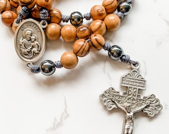 and 1 3/4 x 1 inch Crucifix Joseph of Arimathea Center Joseph of Arimathea Rosary with 8x5mm Black Onyx Beads Gift Boxed Silver Finish St St and 1 3/4 x 1 inch Crucifix Joseph of Arimathea Center Joseph of Arimathea Rosary with 8x5mm Black Onyx Beads Gift Boxed Silver Finish St St